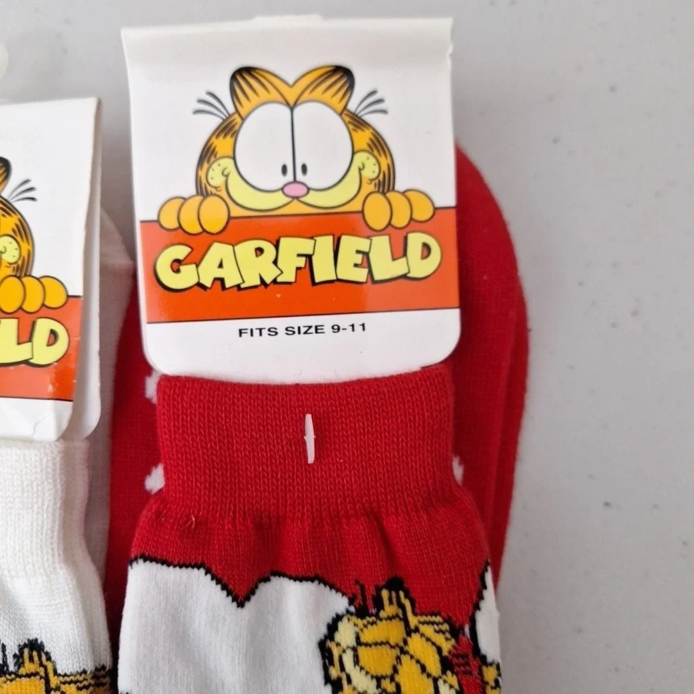 Vintage 1994 GARFIELD THE CAT Women's Crew Socks Valentine's Day Novelty NWT
